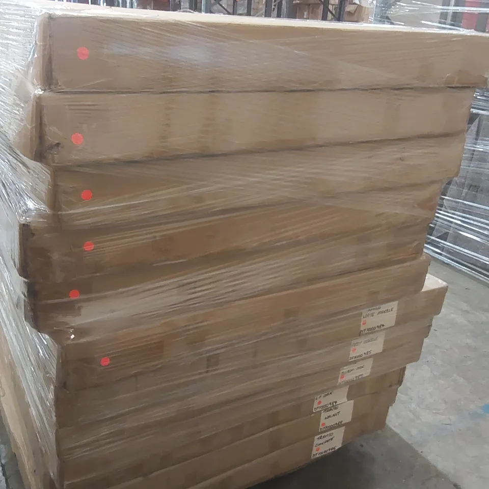 PALLET CONTAINING A LARGE QUANTITY OF ASSORTED FURNITURE PARTS INCLUDING: DINING TABLE PARTS ECT