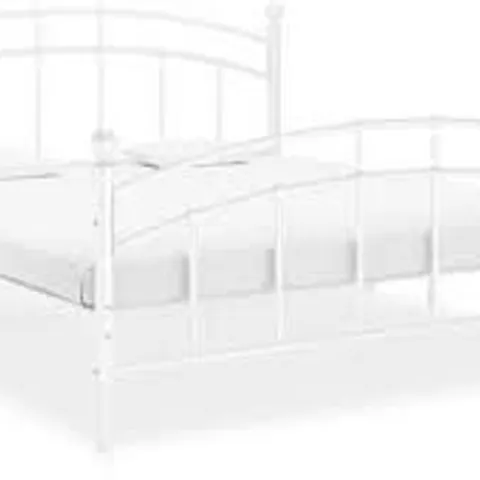 BOXED VIDAXL BED FRAME WITHOUT MATTRESS WHITE METAL 180X200 CM SUPER KING (1 BOX)