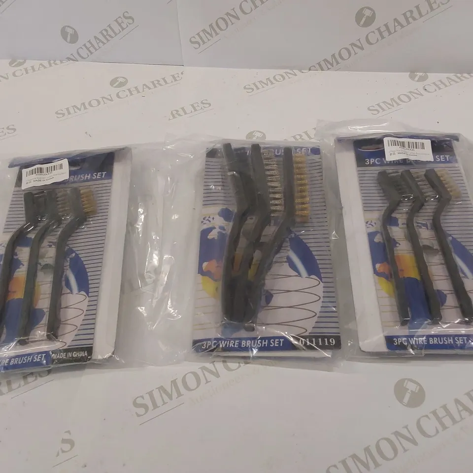 6 BRAND NEW 3PC WIRE BRUSH SETS 