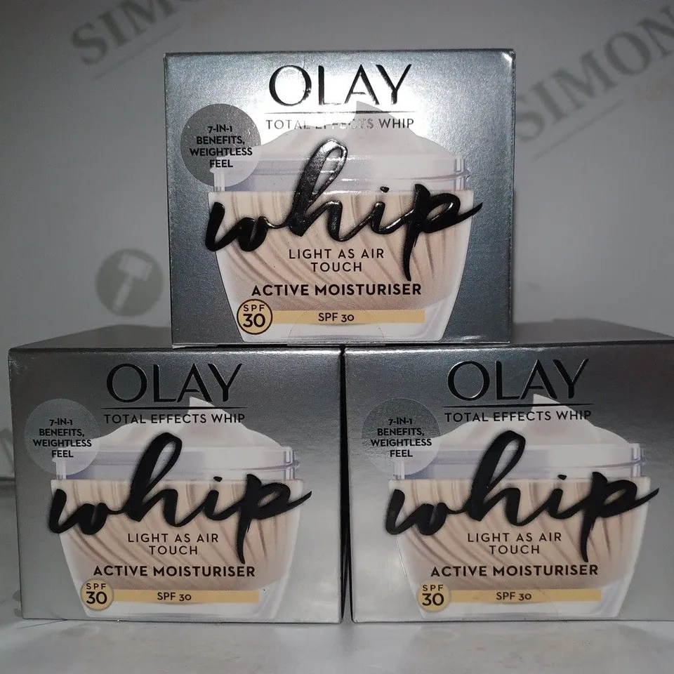 LOT OF 4 X 50ML OLAY TOTAL EFFECTS WHIP LIGHT AS AIR TOUCH ACTIVE MOISTURISER