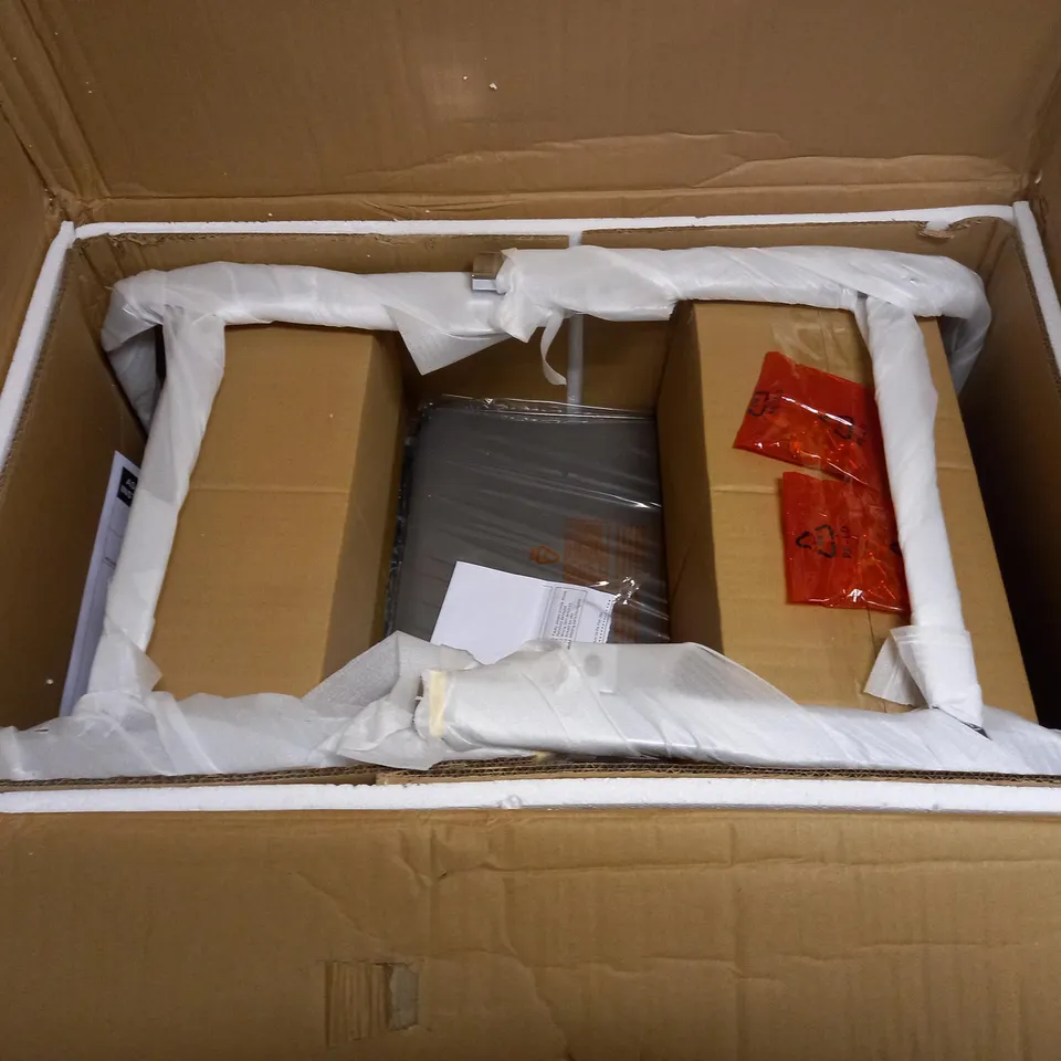 BOXED PAIR OF JET FAUX LEATHER CANTILEVER CHAIRS RRP £189.99