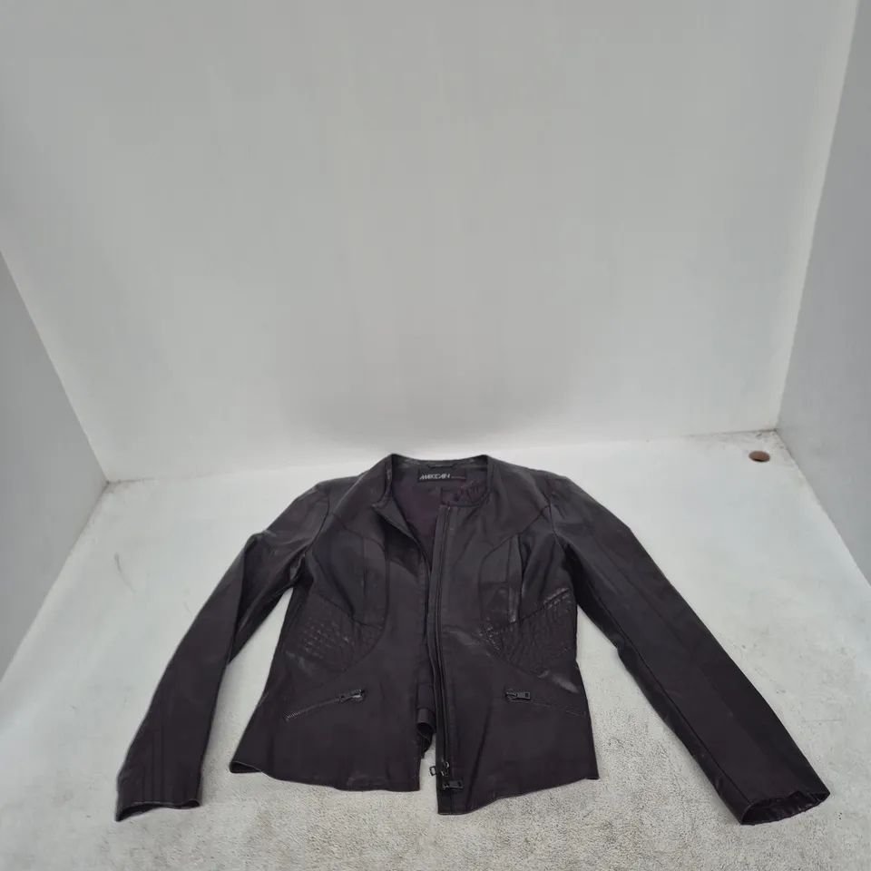 MARC CAIN LEATHER JACKET – BLACK, WOMEN’S – SIZE N 4