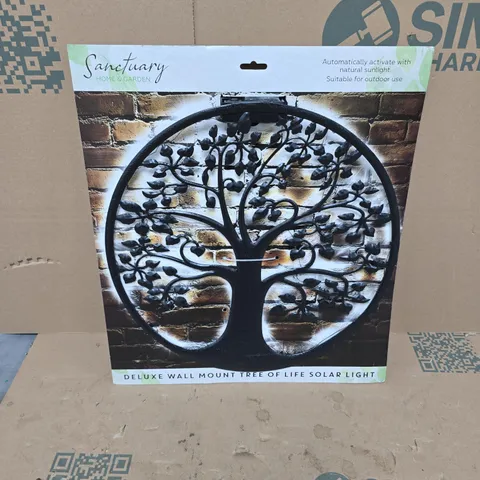 SANCTUARY HOME & GARDEN DELUXE WALL MOUNT TREE OF LIFE SOLAR LIGHT
