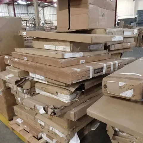 PALLET OF ASSORTED INCOMPLETE DESIGNER FURNITURE PARTS AND PIECES 