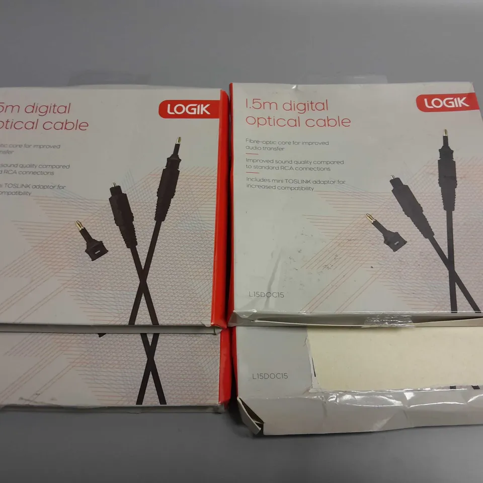 LOT OF 4 LOGIK 1.5M DIGITAL OPTICAL CABLES