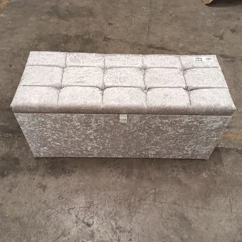 SILVER FABRIC OTTOMAN