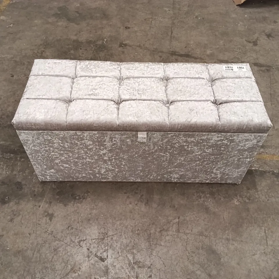 SILVER FABRIC OTTOMAN