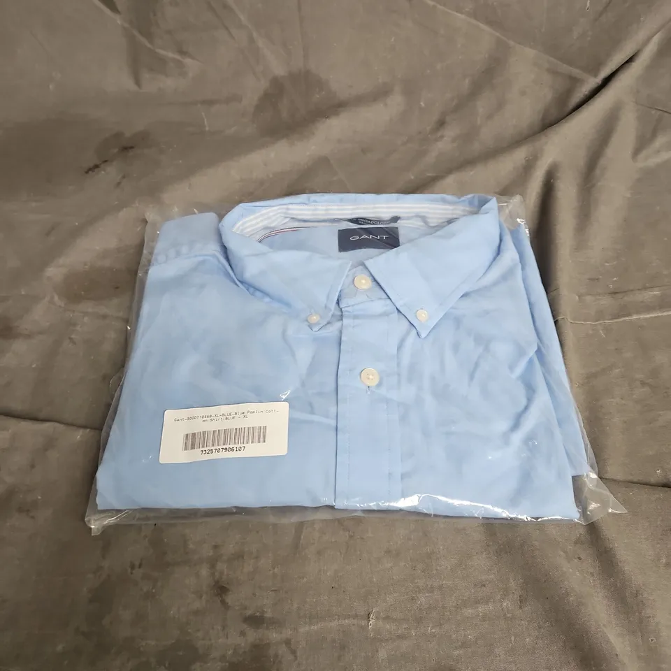 GANT POPLIN COTTON SHIRT IN BLUE SIZE XL