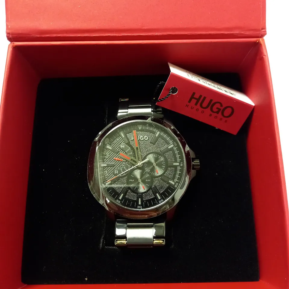 HUGO LEAP BLACK MULTI DIAL BRACELET WATCH RRP £219