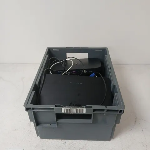 APPROXIMATELY 10  ASSORTED ELECTRICAL ITEMS INCLUDING SKY ROUTER , MAINS LEADS AND SKY REMOTE 