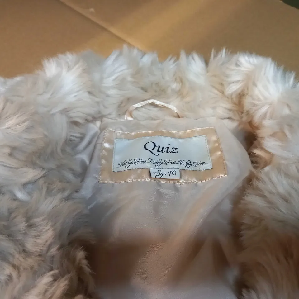 QUIZZ STONE FAUX FUR JACKET - SIZE 10