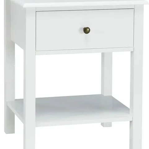 BOXED COSTWAY END TABLE NIGHTSTAND DRAWER SHELF - WHITE