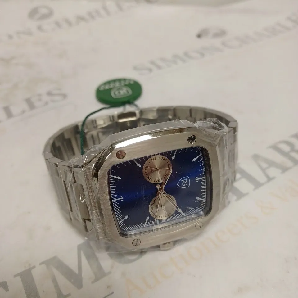 MENS RAYMOND GAUDIN WATCH – MULTI FUNCTION DIAL – STAINLESS CASE & STRAP – 5ATM WATER RESISTANT - WOODEN GIFT BOX