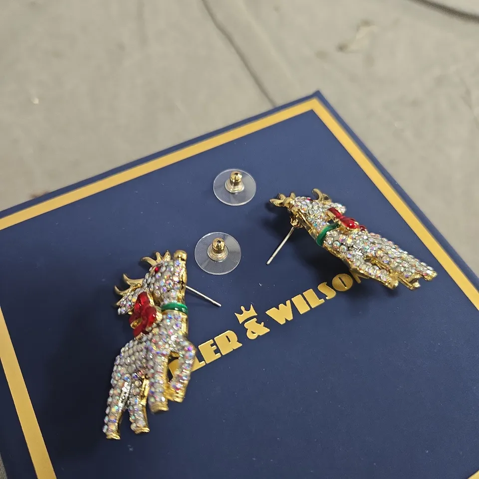 BUTLER & WILSON CRYSTAL DEER EARRINGS