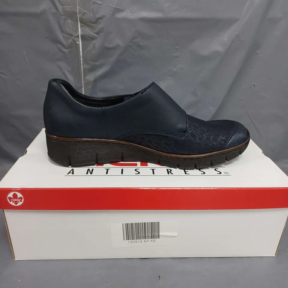 RIEKER LADIES VELCRO FASTENING SHOES BLUE SIZE EU 39