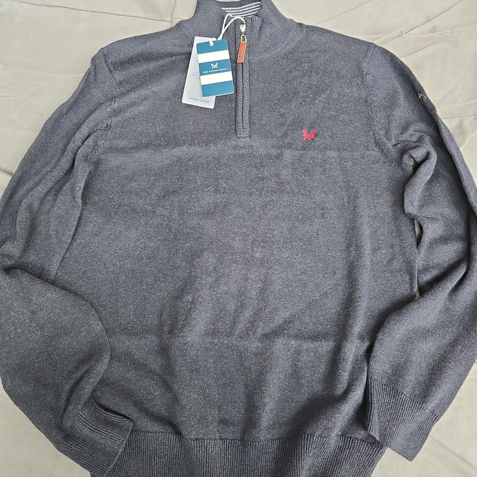CREW CLOTHING COMPANY CLASSIC HALF ZIP KNIT – NAVY, MEN'S M