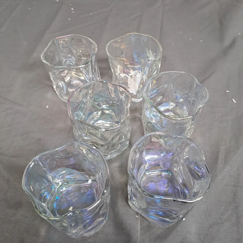 6 X ABSTRACT WHISKY GLASSES - COLLECTION ONLY