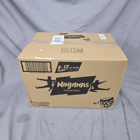 BOXED SET OF 6 PACKS OF NINJAMAS PYJAMA PANTS 8-12 YEARS (9 PER PACK)