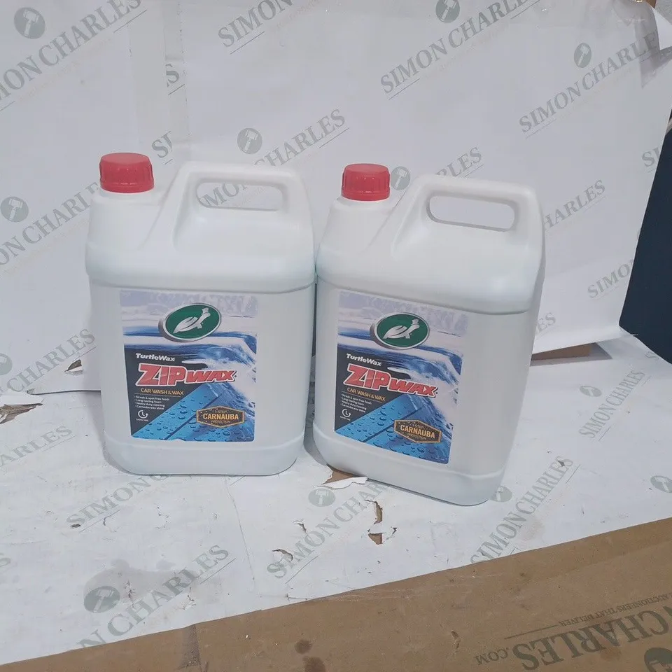 TWO ASSORTED TURTLEWAX CAR WASH & WAX 5L