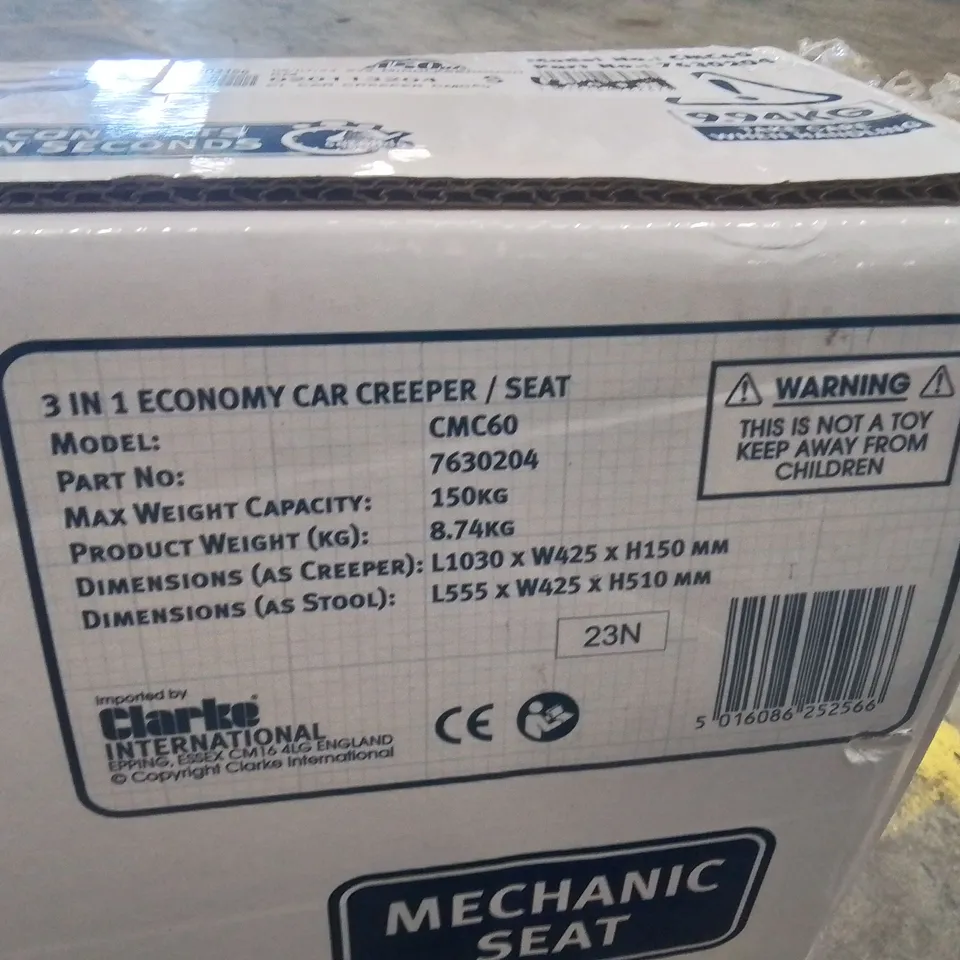 BOXED CLARKE STRONG ARM  CM60 3IN1 ECONOMY CAR CREEPER/SEAT