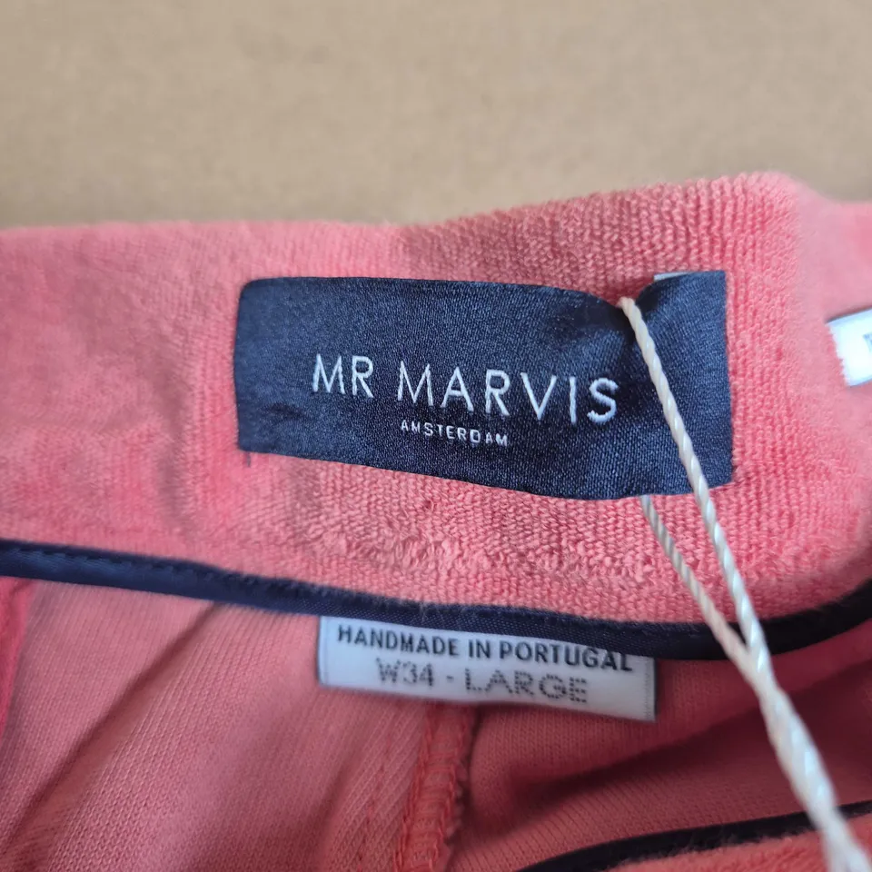 MR MARVIS THE SHORT TERRIES CORAL PINK SHORTS, UK 34 (W34 LARGE)