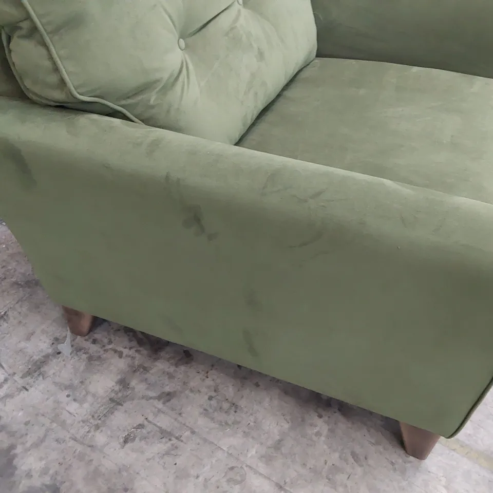 QUALITY BRITISH DESIGNER LOUNGE Co. SNUGGLER CHAIR GREEN PLUSH FABRIC 