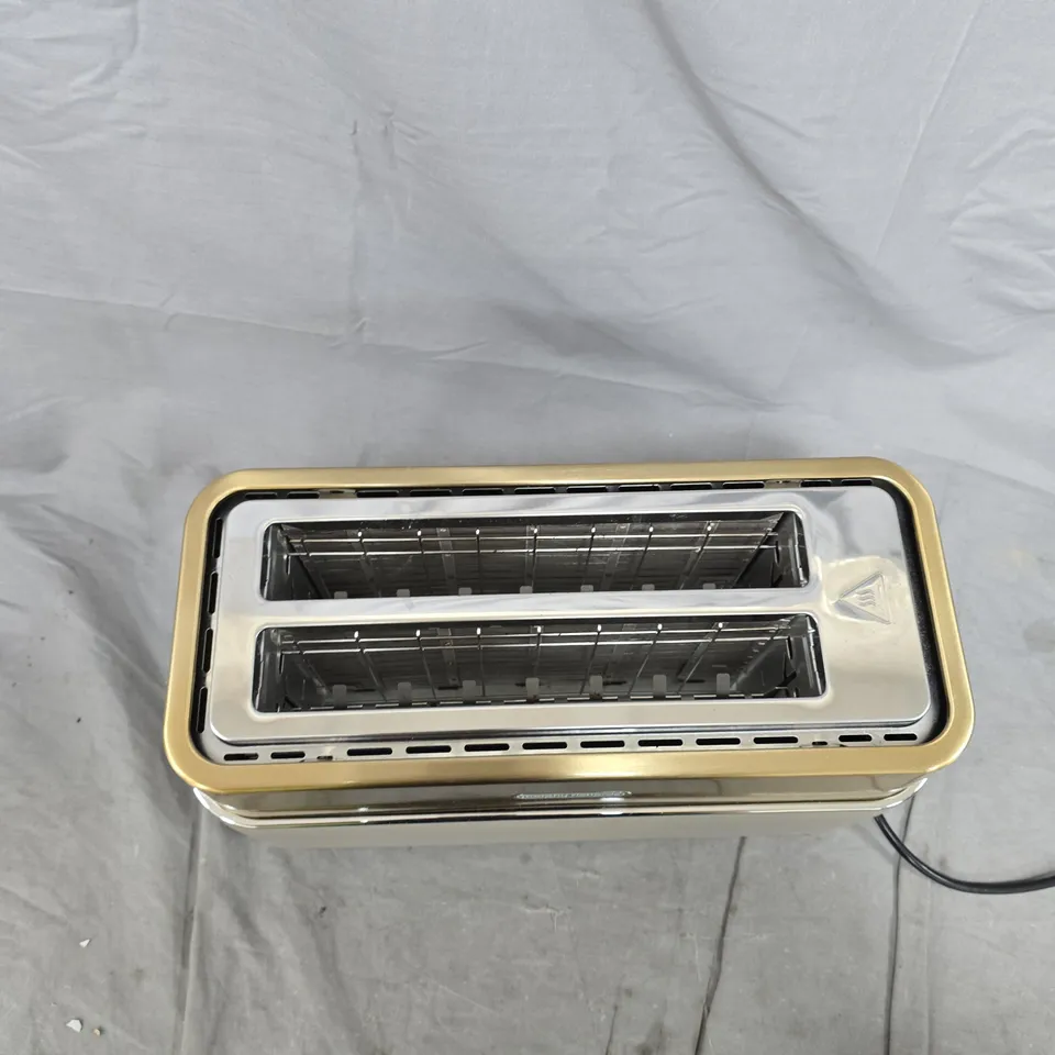 MORPHY RICHARDS TWO-SLICE TOASTER - CREAM WITH GOLD TRIM