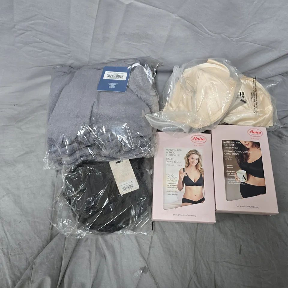 APPROXIMATELY 12 ASSORTED CLOTHING ITEMS IN VARIOUS COLOURS, SIZES, AND STYLES TO INCLUDE BRANDS SUCH AS ANITA, WHAT KATIE DID, SLENDERELLA, ETC