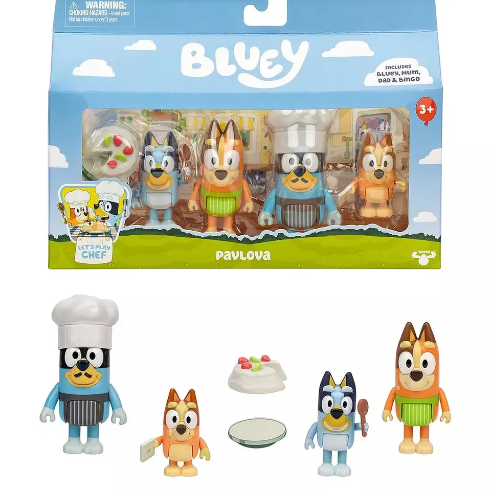 BLUEY LETS PLAY CHEF BLUEY PAVLOVA 4 FIGURE PACK