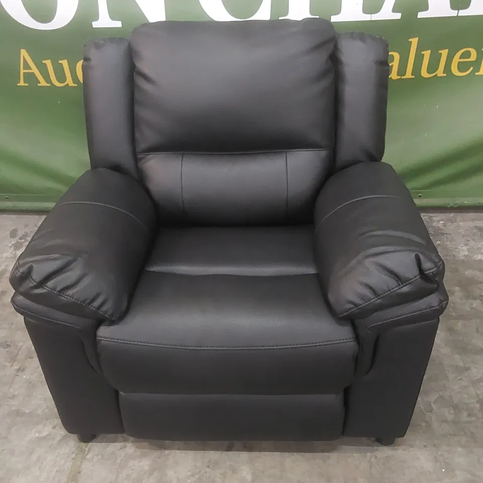 DESIGNER BLACK FAUX LEATHER ARMCHAIR