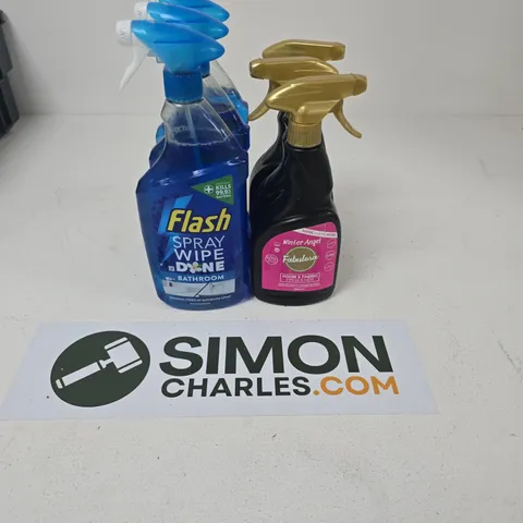TOTE OF APPROXIMATELY 15 CLEANING ITEMS.