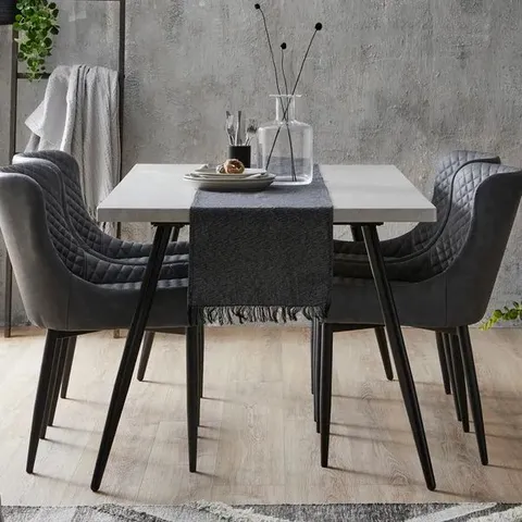 BOXED ZURI 6 SEATER RECTANGULAR DINING TABLE, GREY CONCRETE EFFECT (1 BOX)