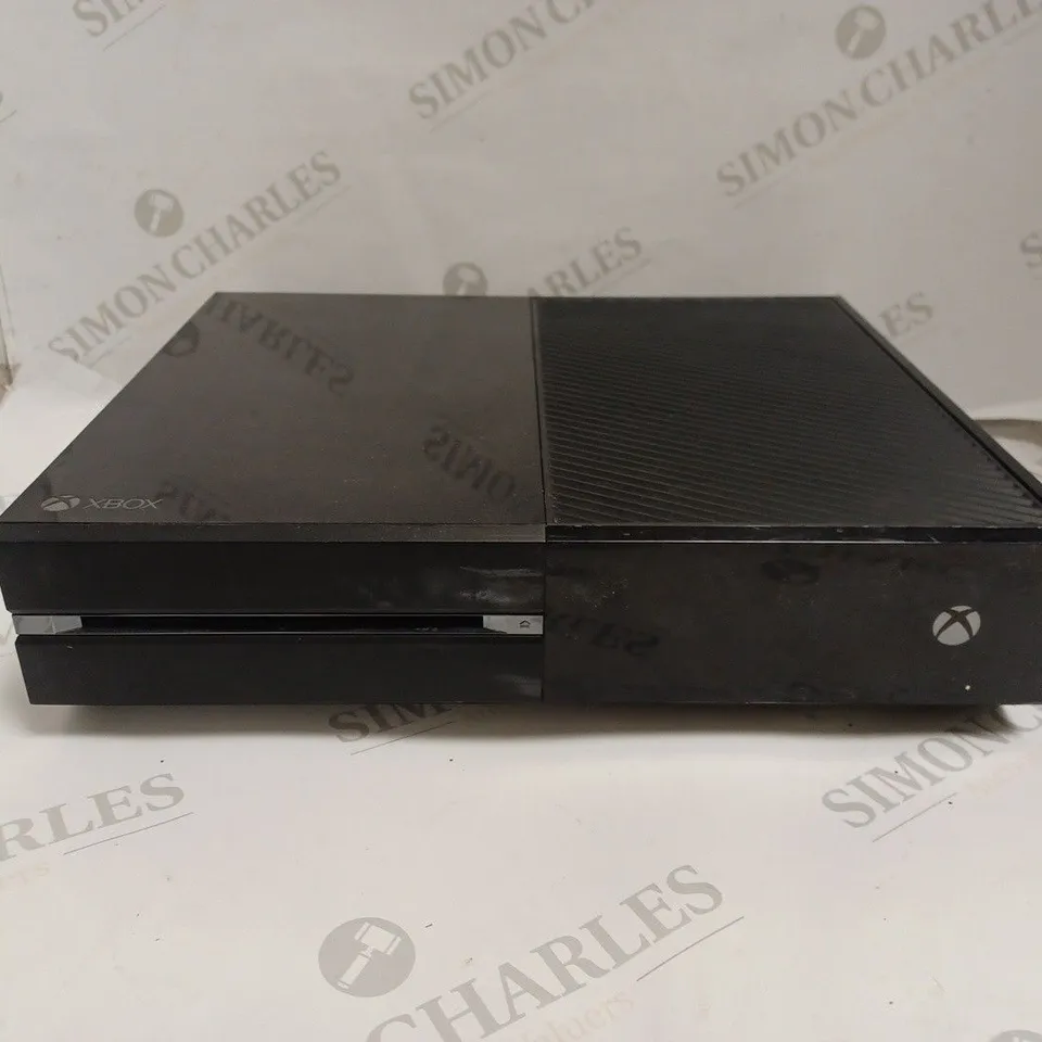 XBOX ONE CONSOLE - BLACK,  WITH 2 CONTROLLERS - WHITE. 