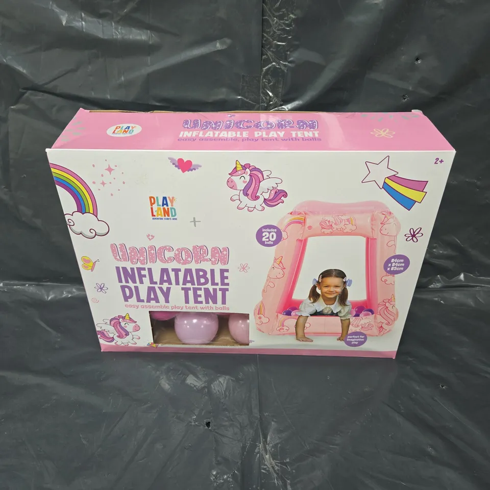 BOXED PLAYLAND UNICORN INFLATABLE PLAY TENT 