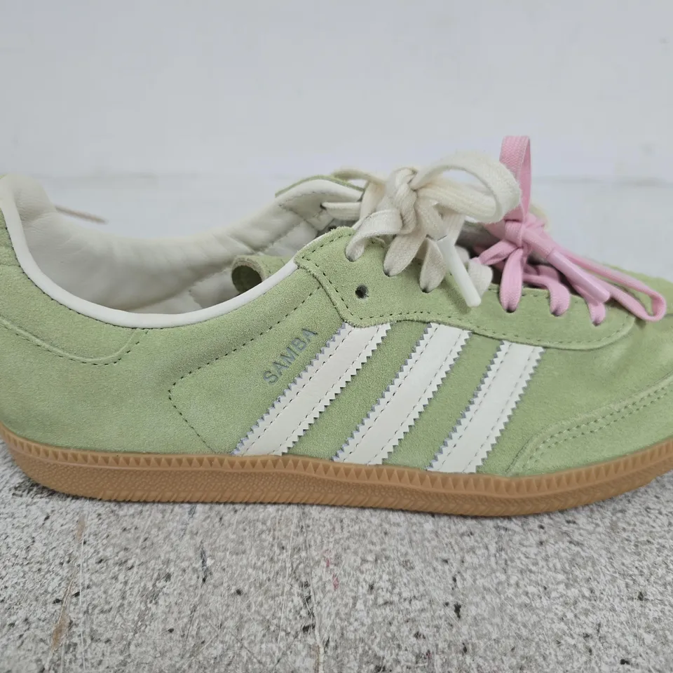 ADIDAS SAMBA TRAINERS, GREEN - SIZE UK 5.5