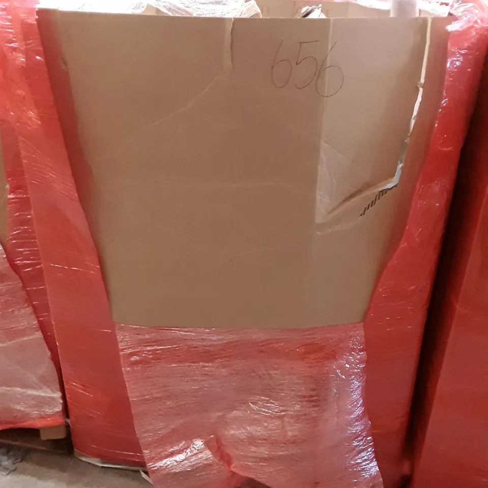 PALLET OF ASSORTED HOUSEHOLD GOODS AND PRODUCTS TO INCLUDE; PET ACCESSORIES, PORTABLE AIR FRYER, BLINDS, BOXED FURNITURE ETC