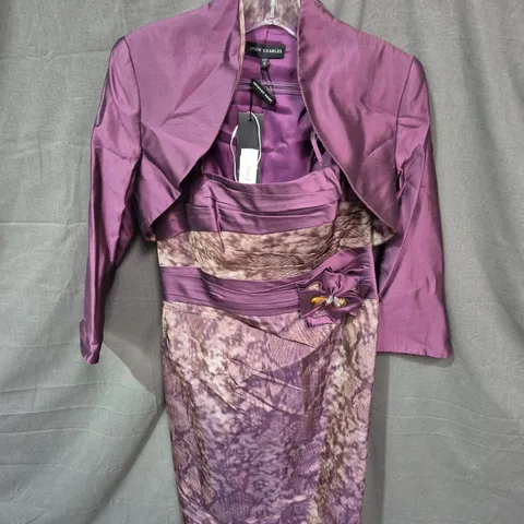 JOHN CHARLES PURPLE EVENING DRESS, UK SIZE 8