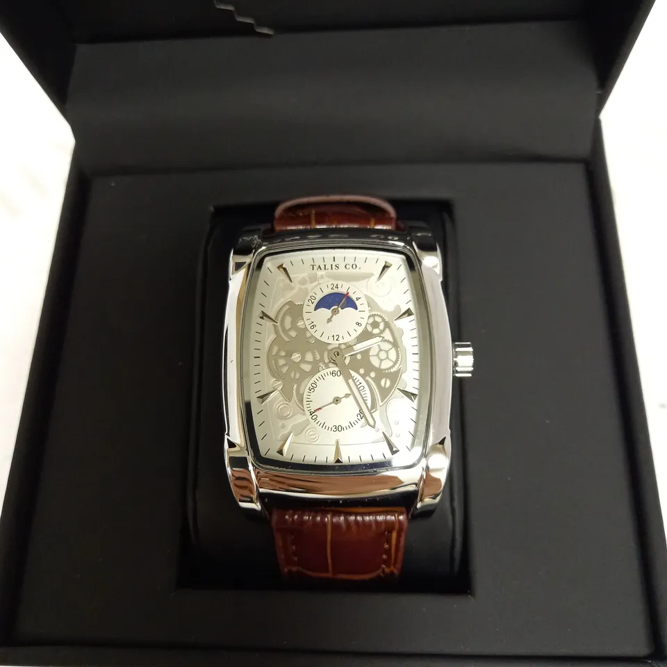 TALIS CO BROWN CROC LEATHER STRAP WRISTWATCH RRP £550