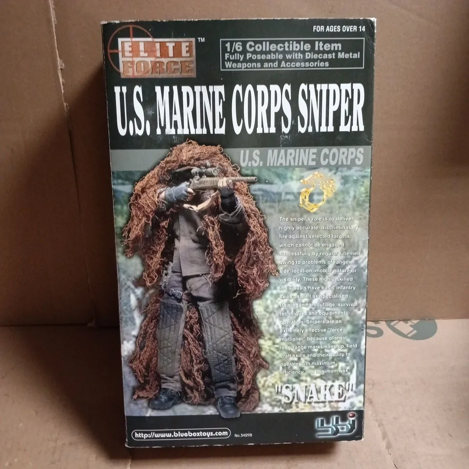 BOXED ELITE FORCE US MARINE CORPS SNIPER 1/6-SCALE COLLECTIBLE FIGURES