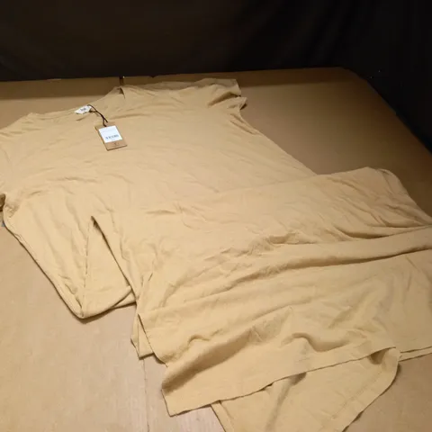 HUSH LINEN DRESS T-SHIRT DRESS IN SAND - 12