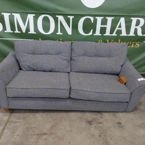 DESIGNER THREE SEATER SOFA GREY FABRIC