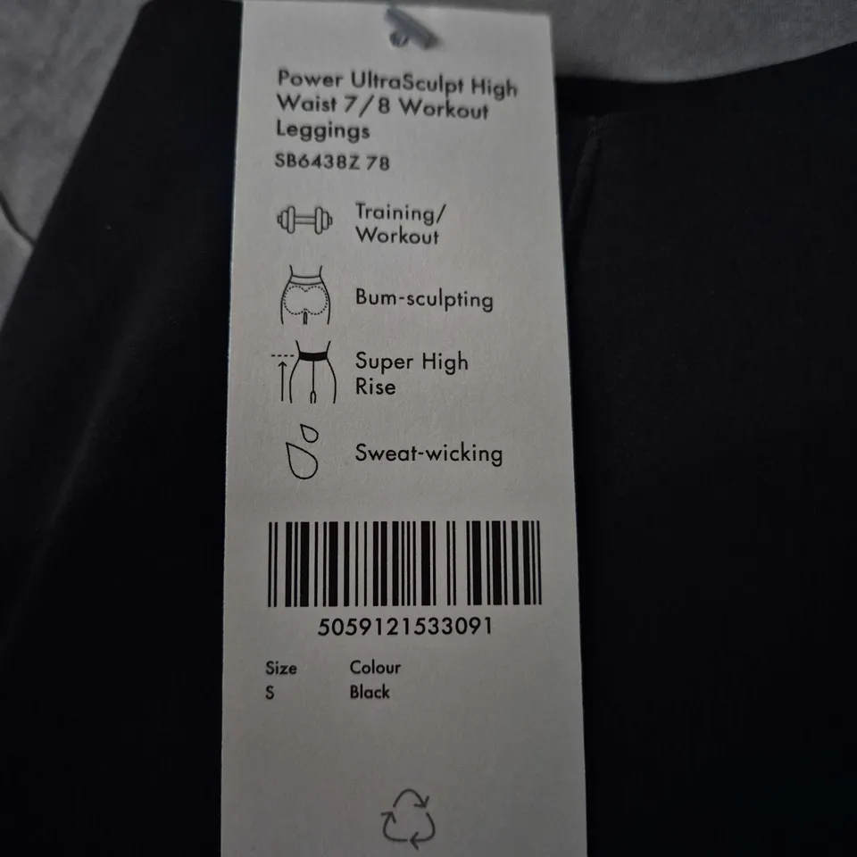 SWEATY BETTY POWER ULTRA SCULPT HIGH WAIST 7/8 WORKOUT LEGGINGS – BLACK, SIZE S (WOMEN)