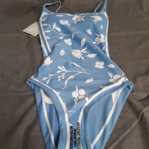 VISUAL MOOD REVERSIBLE SWIMSUIT IN BLUE MULTI SIZE 4