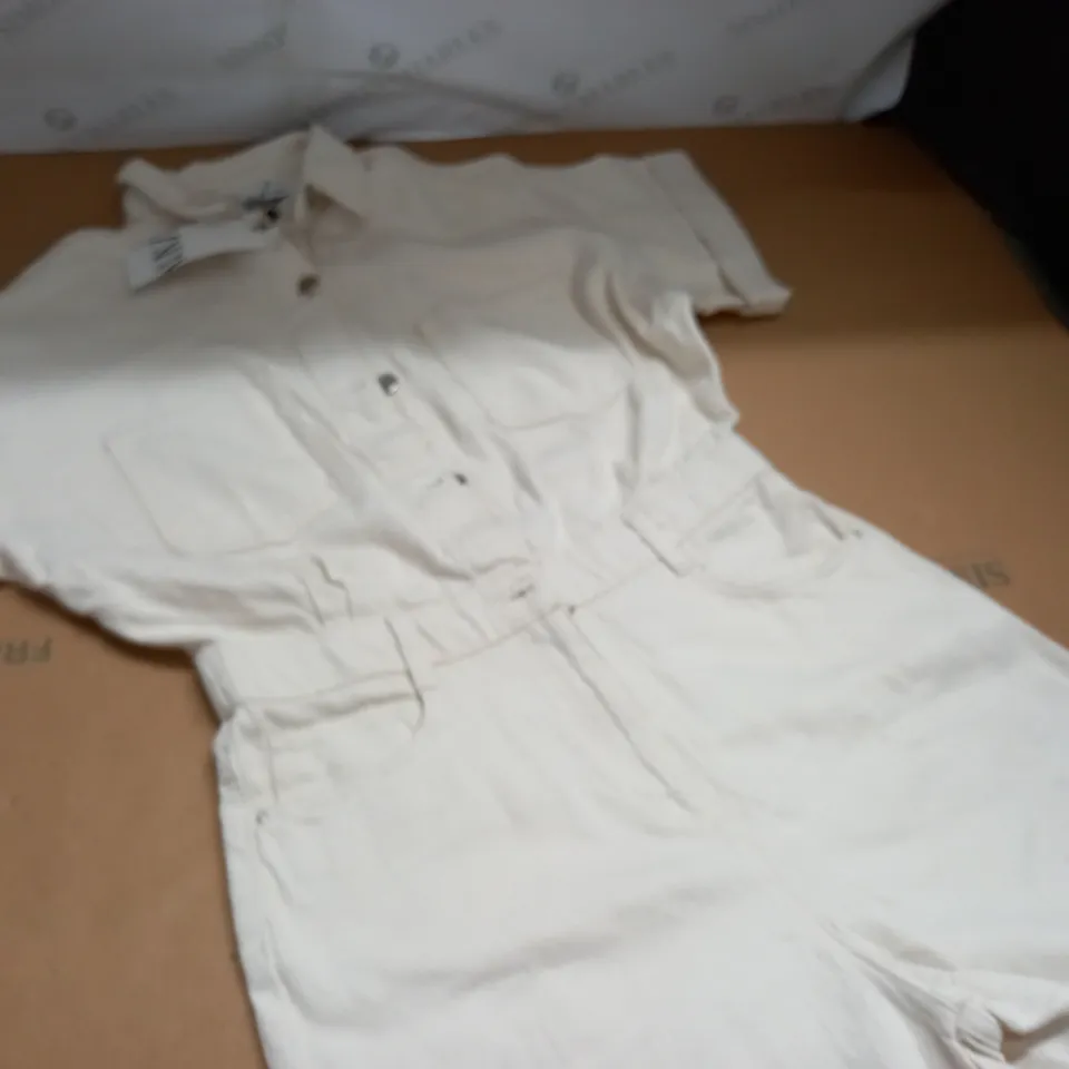 ZARA CREAM DENIM PLAYSUIT - L