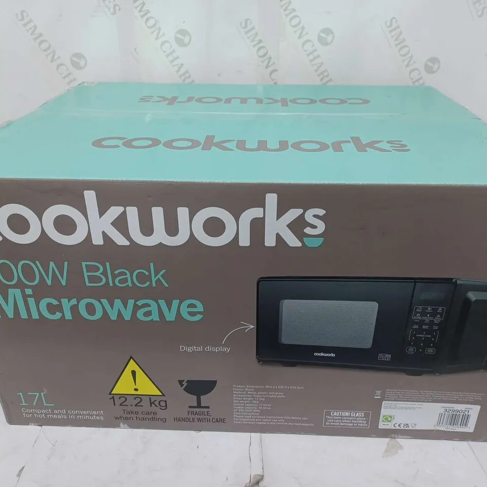 BOXED COOKWORKS 700W MICROWAVE IN BLACK