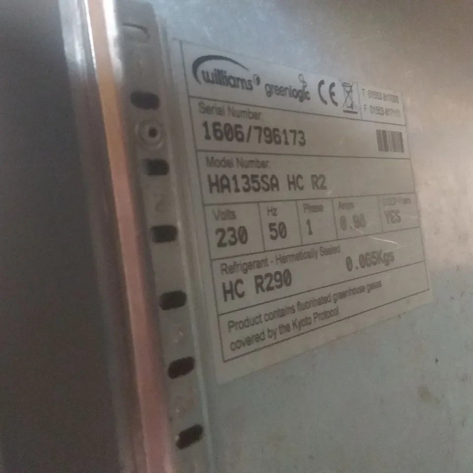 WILLIAMS HA135SA HC R2 UNDER COUNTER COMMERCIAL FRIDGE