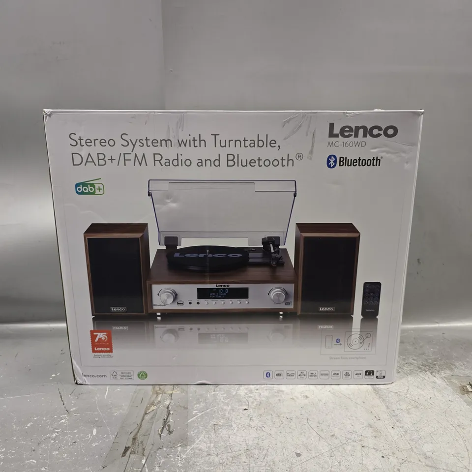 BOXED LENCO MC-160WD STEREO SYSTEM TURNTABLE 