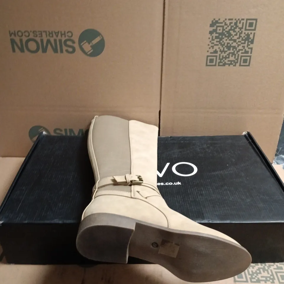 BOXED PAIR OF NOVO JADINE KNEE HIGH BOOTS IN TAUPE - 5