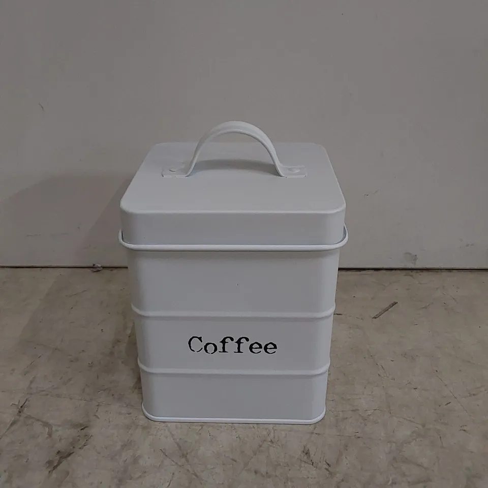 BOXED VINTAGE METAL KITCHEN COFFEE CANISTER 