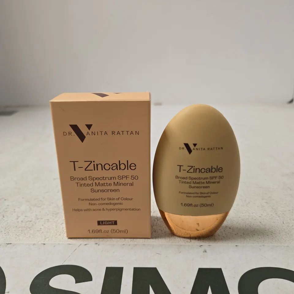 DR. VANITA RATTAN T-ZINCABLE BROAD SPECTRUM SPF 50 TINTED MINERAL SUNSCREEN – LIGHT, 50ML